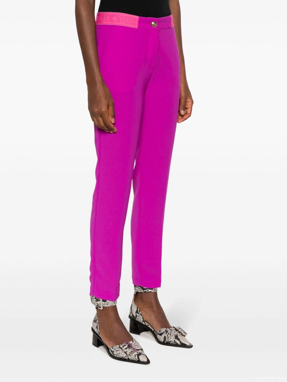 Affordable Versace Jeans slim trousers Couture Women logo-waistband 0402